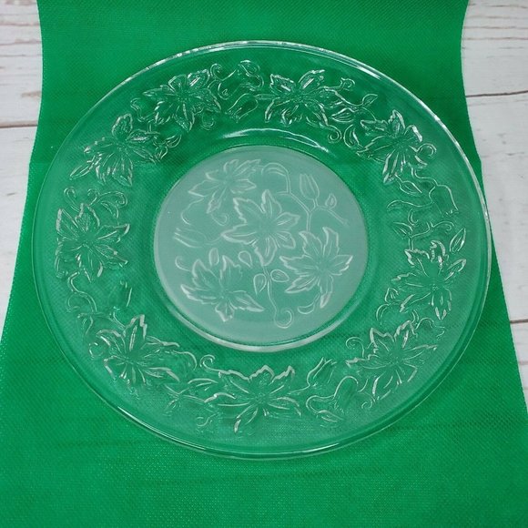 Princess House Fantasia Frosted Crystal Floral Design Small Plate Home Décor - Picture 12 of 12